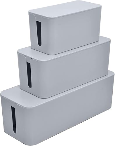 ASFD Organizador de cables, juego de cajas organizadoras de cables, cajas organizadoras de cables, protector de sobretensiones, caja oculta de