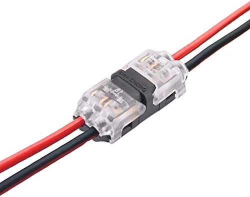 Wire Connectors, 12 Pack Low Voltage Wire H tap 2 Way connectors 2 Pin solderless with no Wire-Stripping Required for Mid-Span Branching in Wires Connection 20/22 AWG Cable 0.2-0.5mm², by brightfour