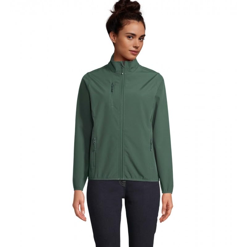 Veste Femme zippée Softshell Falcon d'excellente finition Vert Forêt 3XL