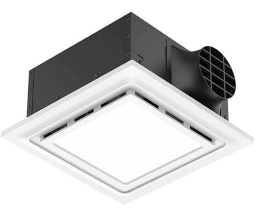welnek 12' Bathroom Exhaust Fan with Light 160 CFM, Ultra Quiet 1.0 Sone, Metal...
