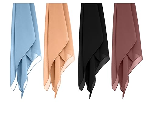 Image of Premium Georgette Hijab for Girls & Women | Lightweight and Breathable | Combo Pack of 4 | 180 cm x 70 cm