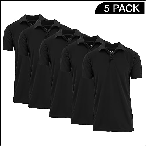 Camiseta polo para hombre de secado rápido y control de humedad (paquete de 5 unidades), tallas S-3XL miniatura 2