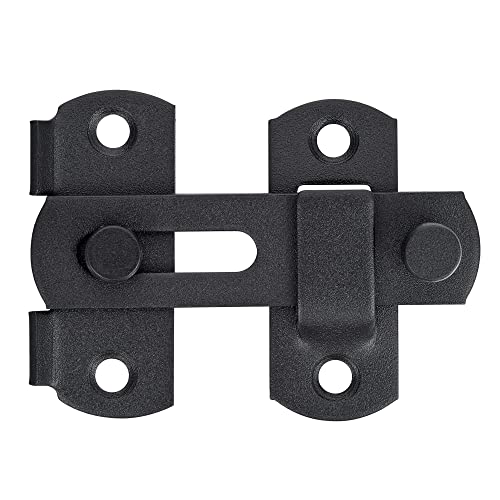 Iniret 4 Packs Barn Door Latches，2.75” X 2.02” Matte Black Stainless Steel Barn Gate Flip Door Latch Bi-Fold Door Lock,Sliding Door Antique Lock Gate Latches Wine Cabinet Closet Door Latches #TOP6