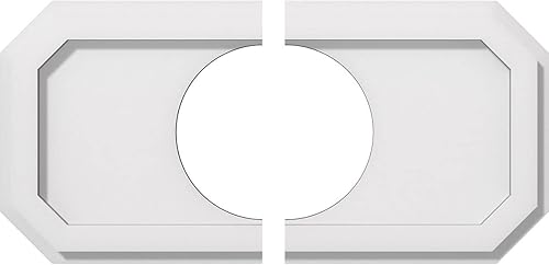 Miniatura 86 de Ekena Millwork CMP36X18ED-03000 Medallones de techo de uretano contemporáneo de PVC de grado arquitectónico Emerald 36"W x 18"H x 3"ID x 12 1/2"C x