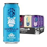 Gorilla Mind Energy Drink | Unmatched Energy · Amplified Focus | N-Acetyl-L-Tyrosine, Alpha-GPC, 200mg Caffeine, Uridine, Saffron | 0 Sugar Or Artificial Colors | 16oz | 12-Pack (Variety Pack #1)
