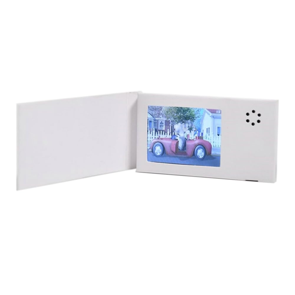 berjalan 2.4inch Birthday White Video Book Card 128MB LCD Invitation Gift Music Greeting Card Upload Video LCD Greeting Card