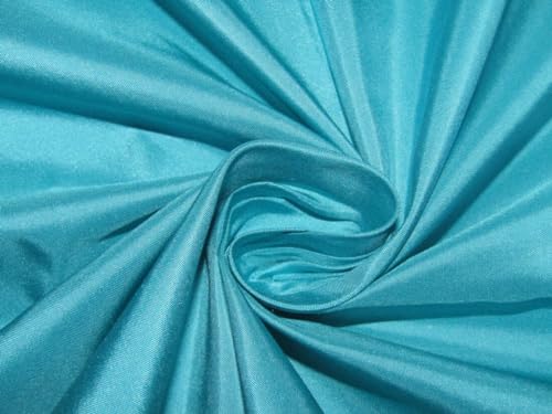 Tissu taffetas 100 % pure soie bleu eau largeur 137,2 cm référence TAF183