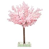 Artificial Cherry Trees Indoor Decor: Handmade Natural Fake Cherry Blossom Pink Tree Outdoor for Party Wedding Christmas