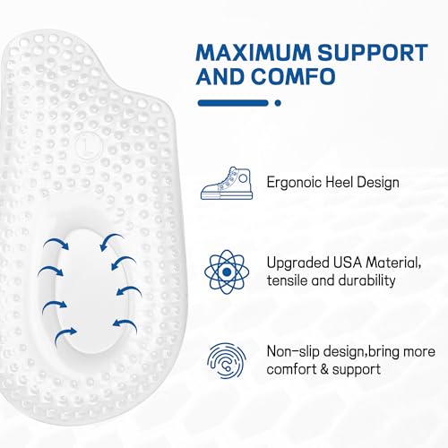 Image of 2Pairs Plantar Fasciitis Heel Cups Inserts,Shock Absorption Orthotic Inserts fo