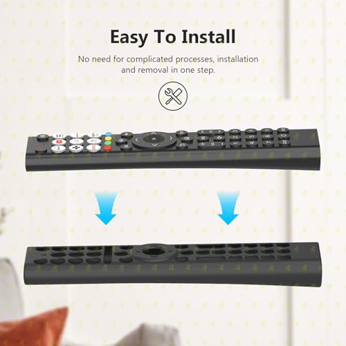 Image of RAYA Silicone Cover Compatible with 2026 Hisense TV Remote E7Q / E75Q / U7Q / A4Q / A6Q / A7Q / Q6Q Model TV Remote Protection Case (Black)