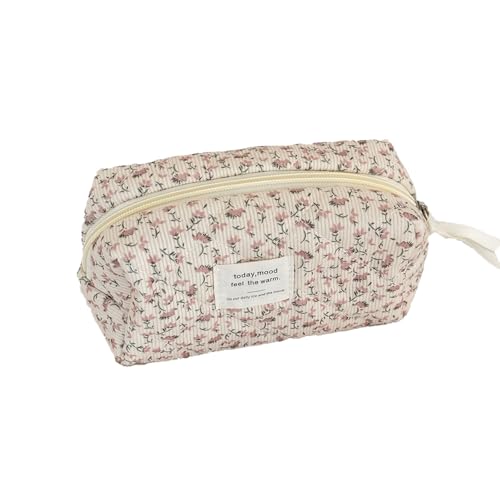 Qiwenr Blumenmuster Kulturtasche, Federmäppchen Bleistift, Kosmetiktasche, die Cartoon-Tasche ist Klein und süß und Kann als Spielzeugtasche, Schlüsseltasche Verwendet Werden, Geldtasche (Rosa)