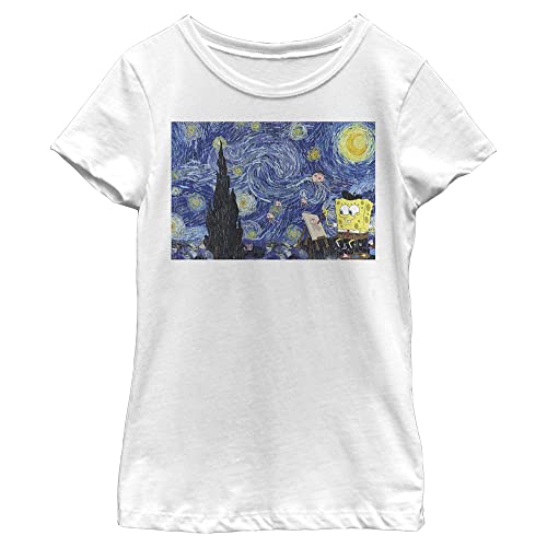 T-shirt Bob l'éponge Nickelodeon pour fille à manches courtes en coton rose