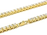 goldenchen para hombre tenis de oro tono Iced Out 20 – 30 '5 mm 1 fila hip-hop de diamantes de imitación cadena collar