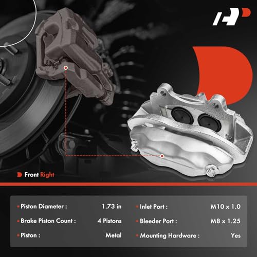 A-Premium Disc Brake Caliper Assembly Compatible with Select Dodge, Chrysler,Jeep and Mercedes-Benz Models - Grand Cherokee, Charger, Challenger, 300, CL600, S550, S600, SL63 AMG - Front Passenger by A-premium - Image 2