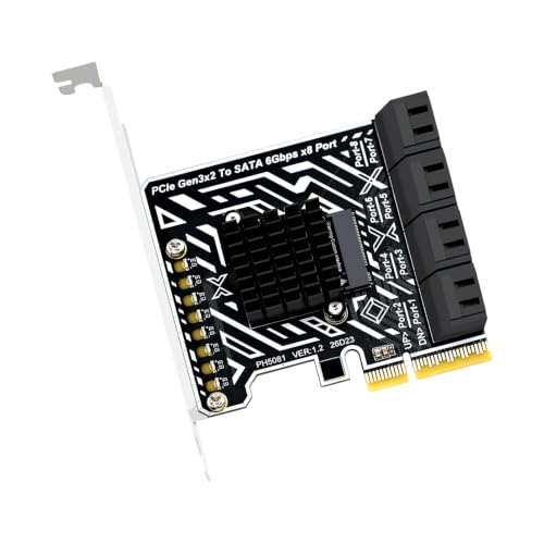 Tarjeta PCIe 3.0 de 6 Gbps con 8 puertos SATA 3.0 para expansión de almacenamiento masivo