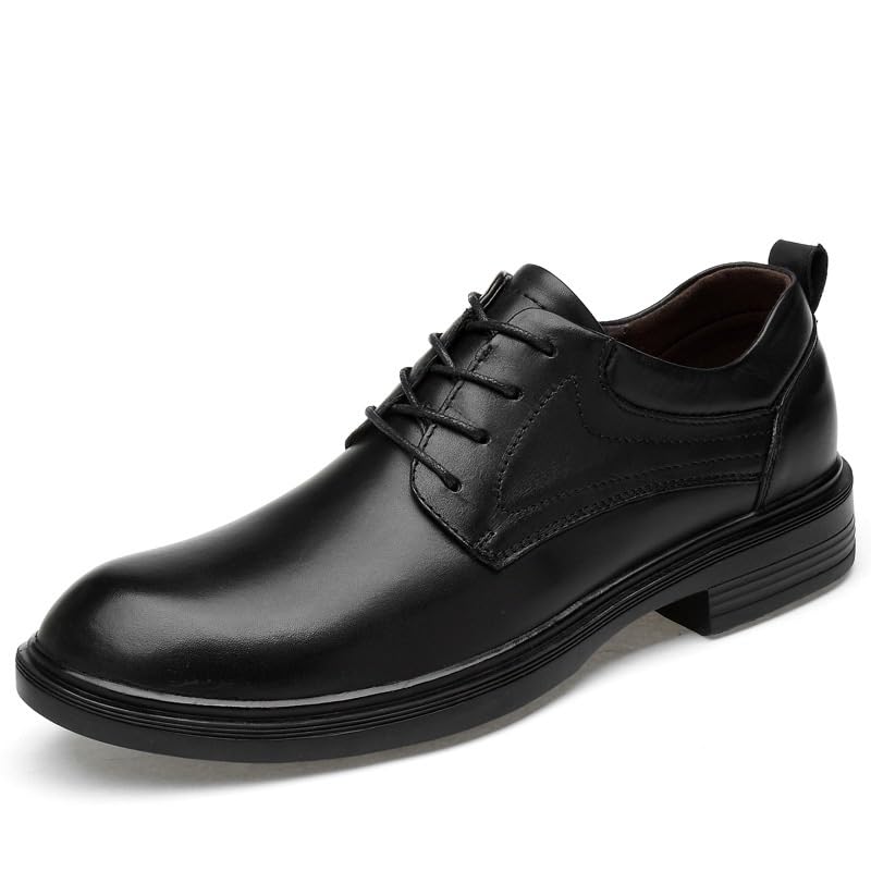 Men's Classic Oxford Dress Shoes Black Formal Lace-Up Tuxedo Pointed-Toe Wedding Business Comfortable Shoes
