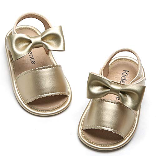 Kiderence Baby Girls Infant Sandals First Toddler Sandals Girls Kids Gold Shoes 24 Months