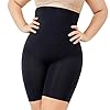 DELIMIRA Women's Shapewear Shorts Tummy Control Plus Size High Waisted Panties High Compression Thigh Slimmer Black 1X