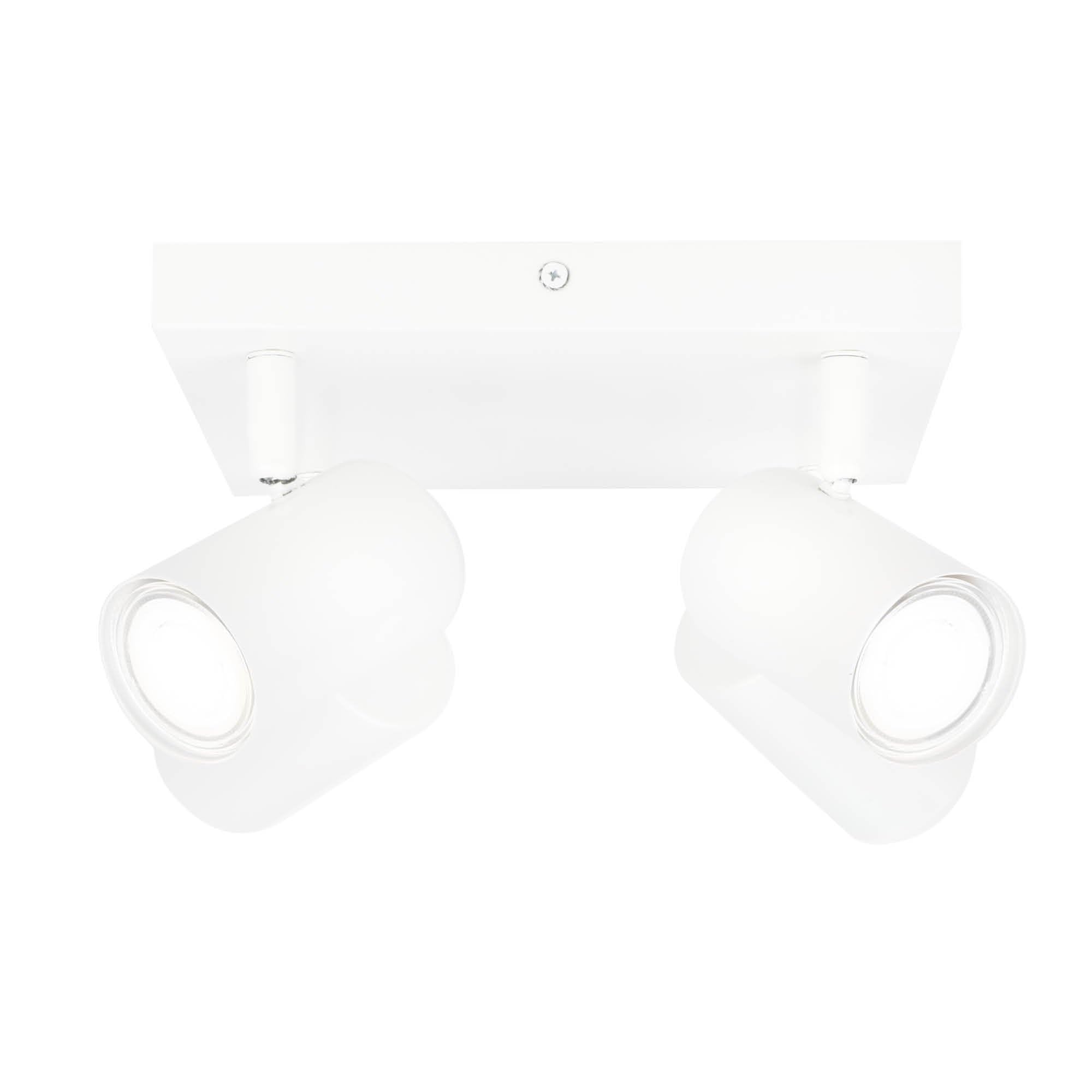 Ledvion 6500K - Led Ceiling Spotlight, White 4-Light, Dimmable, 5W, Square, Gu10 Fitting, Ip20, Tiltable, Includes Gu10 Lamp