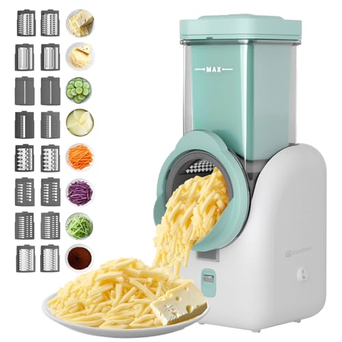 Upgraded 8-in-1 Electric Cheese Grater & Electric Cheese Shredder with...