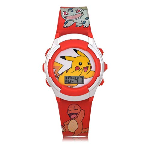 Pokemon Kids' Quartz Watch with Plastic Strap, Red, 16 (Model: POK4238AZ)
