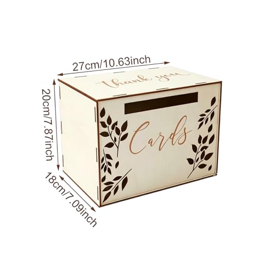Caja de tarjetas de madera para organizar felicitaciones en bodas 4