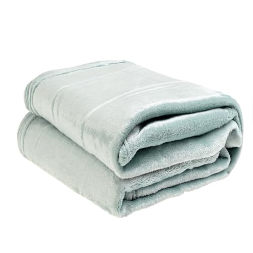 El Mejor Listado de Mantas para cama del mes. 50 PALASSI Cobija Suave y Caliente de Forro Polar, Manta para Cama, Distintos Tamaños. (Aqua, Matrimonial)