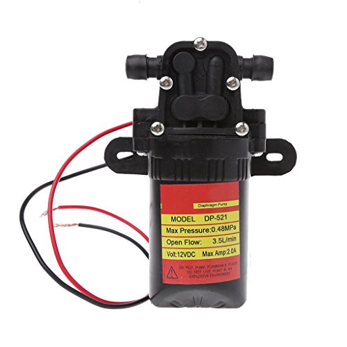 FATTERYU DC 12V 3.5L/Min 0.48MPa 70 PSI Diaphragm High Pressure Self Priming Water Pump