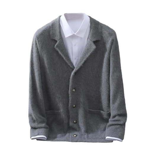 Suéter de punto informal para hombre de cuello redondo y manga larga