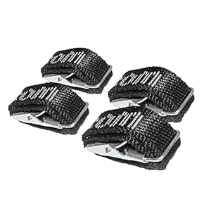 EUFAB 12011 Spanbanden, spanbanden, voor fietsendragers, 4 stuks,Zwart