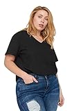 Lockere und bequeme Passform Zizzi Große Größen Damen Kurzarm Bluse aus Baumwolle Gr 50-52 Schwarz