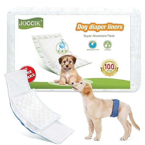 Image of Dog Diaper Liners 100ct Super Soft and Absorbent Dog Diaper Booster Pads for Male Dog Belly Bands or Female Dog Diapers(Regular, 100pcs)