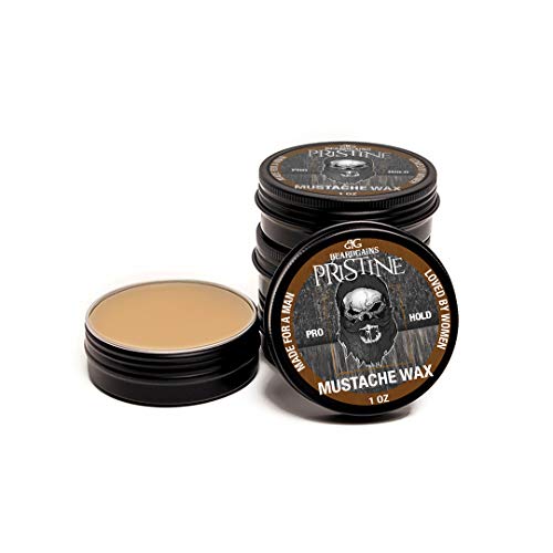 BEARD GAINS Pristine Scent Strong Hold Mustache Wax 1oz - Hold, Mold, and Tame Moustache W/Organic and Natural Stache Wax (Brown)