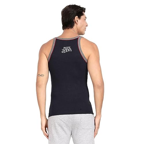 Image of Pepe Mens Square Neck Solid Vest