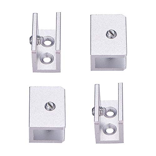 INCREWAY Glass Clip, 4 Pack Adjustable Aluminum Alloy Rectangle Glass Clip Clamp Wall