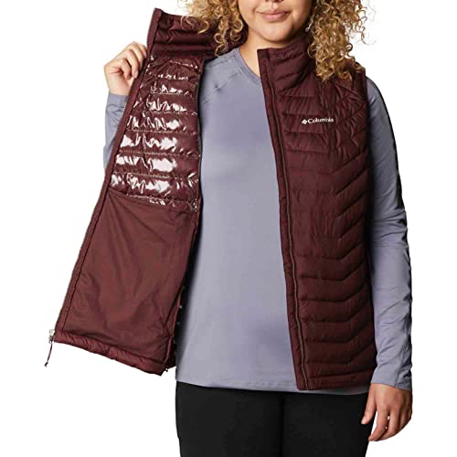 Chaleco Columbia White Out para mujer talla 2X color malbec con cremallera completa