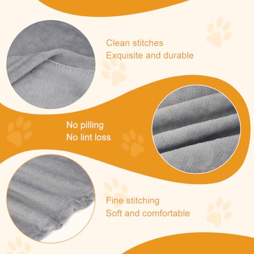 Aomig Hundedecke Katzendecken Waschbar Flauschig Decken Super Weich Fluffy Haustier Decken Kleine Mittlere Grosse Hunde Katzen Sofaschoner aus Coral Fleece für Transportbox Autos Betten Grau 95 * 80cm