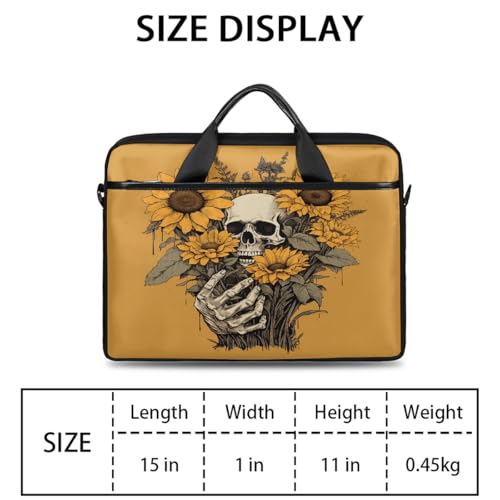 Bolso para portátil con estampado girasol Skull 15 pulgadas miniatura 2