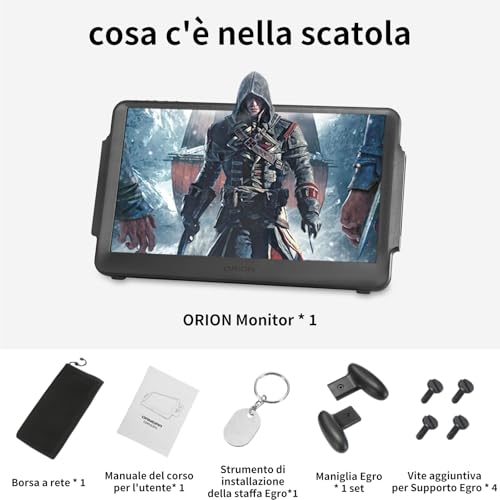 Orion Schermo IPS per Monitor Portatile da 11,6 pollici Orion con USB Type-C e Ingresso HDMI per PS5, PS4, Xbox, PC, Laptop, Smartphone, Monitor da Gioco, Schermo Nintendo Switch - Monitor - Immagine 5