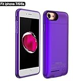 BIGFOX for iPhone 7 Battery Case, for iPhone 8 Charging Case Magnetic Rechargable External Battery Case 3000mAh Slim Extended Backup Power Bank Case Bank Cover for iPhone 6/6S/7/8[4.7inch] (Purple)