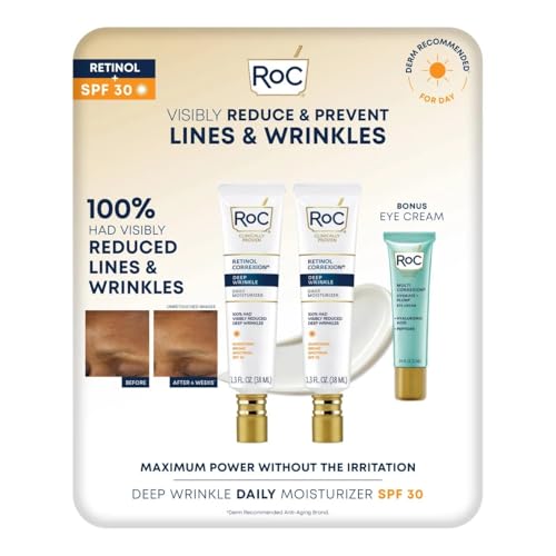 RoC Retinol Correxion Deep Wrinkle Day Cream, 2.6 fl oz Total (2-...