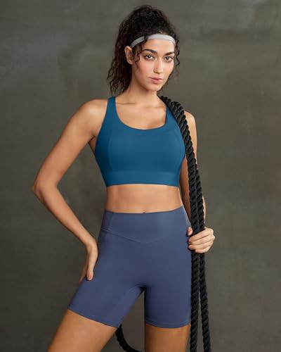 Image of RUNNING GIRL Sports Bra for Women High Support,Strappy Running Supportive High Impact Sports Bras with Sewn in Pads