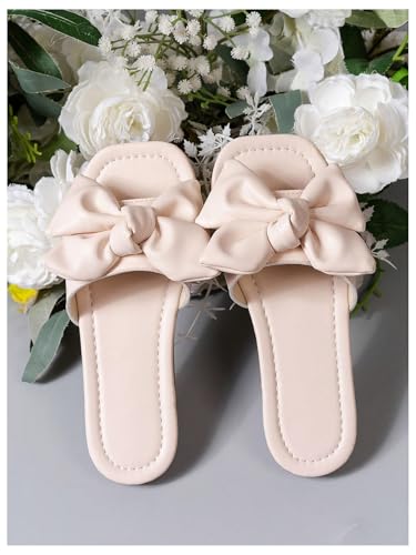 Image of Verdusa Girl's Bows Square Toe Sandals Casual Summer Flat Sandal