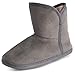 Polar Damen Gedächtnisschaum Innen Kunstfell Vlies Stiefelie Gummisohle Komfort Draussen Gummisohle Dauerhaft Hausschuhe - Grau Wildleder - UK5/EU38 - YC0757