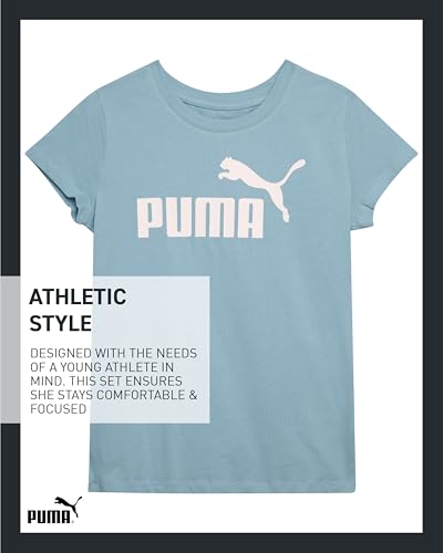 Image of PUMA Girls T Shirts - 2 Pack Short Sleeve Logo Graphic Tees - Casual Everyday Athletic Shirts for Girls (Sizes: S-XL)