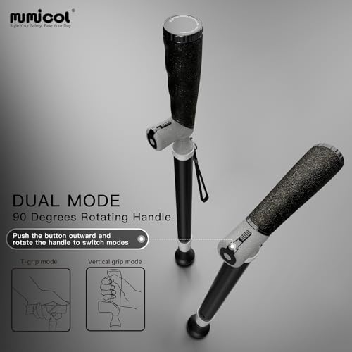 Mumicol Canes for Women for Stability, Walking Cane for Men, Folding Canes for Women Adjustable for Travel, Dual Modes Handle (Sticks or Canes) with Daily Pill Box (Black)