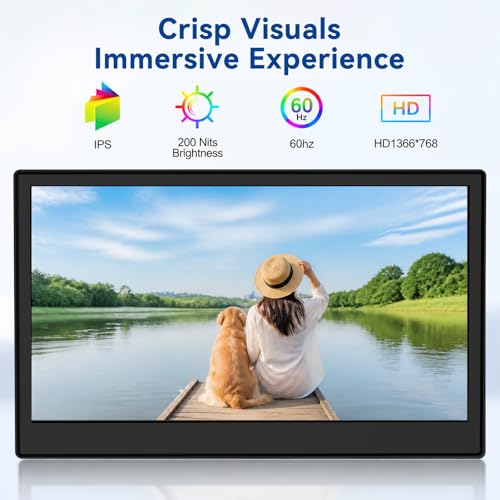 Image of 11.6 inch Portable Monitor for Laptop, External Travel Monitor with Kickstand, USB-C HDMI Gaming Monitor with Built-in Speaker, Small Monitor for Laptop, Phone, PC PS4 /5,Switch,Xbox,Office /Gaming