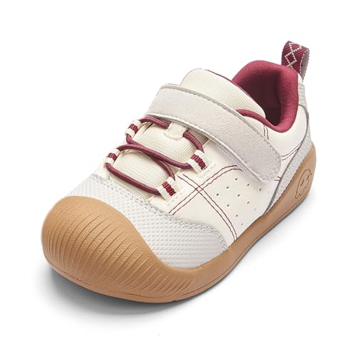 Image of Balabala Girls Boys Toddler Sneakers Wide Toe Box Walking Shoes | Unisex Kids Sneakers with hook-and-loop straps, non-slip soles, soft heel cushion, and flexible support for play