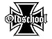 hotrodspirit - Sticker Fin Croix Malte Noir Oldschool 13.5x11 cm Autocollant Rock Roll Hot Rod