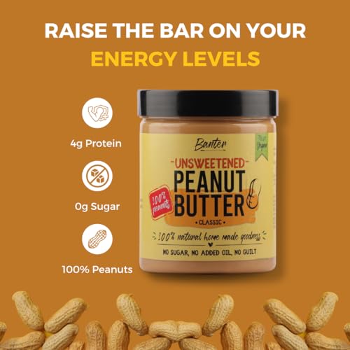 Image of Banter Homemade Goodness With Classic Peanut Butter - 100% Natural, Unsweetened, No Added Oil Or Sugar, Perfect For Peanut Lovers! - 450 Gram